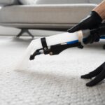 Extractor,Washing,Of,Carpet.,Cleaner,Is,Using,Extractor,To,Clean